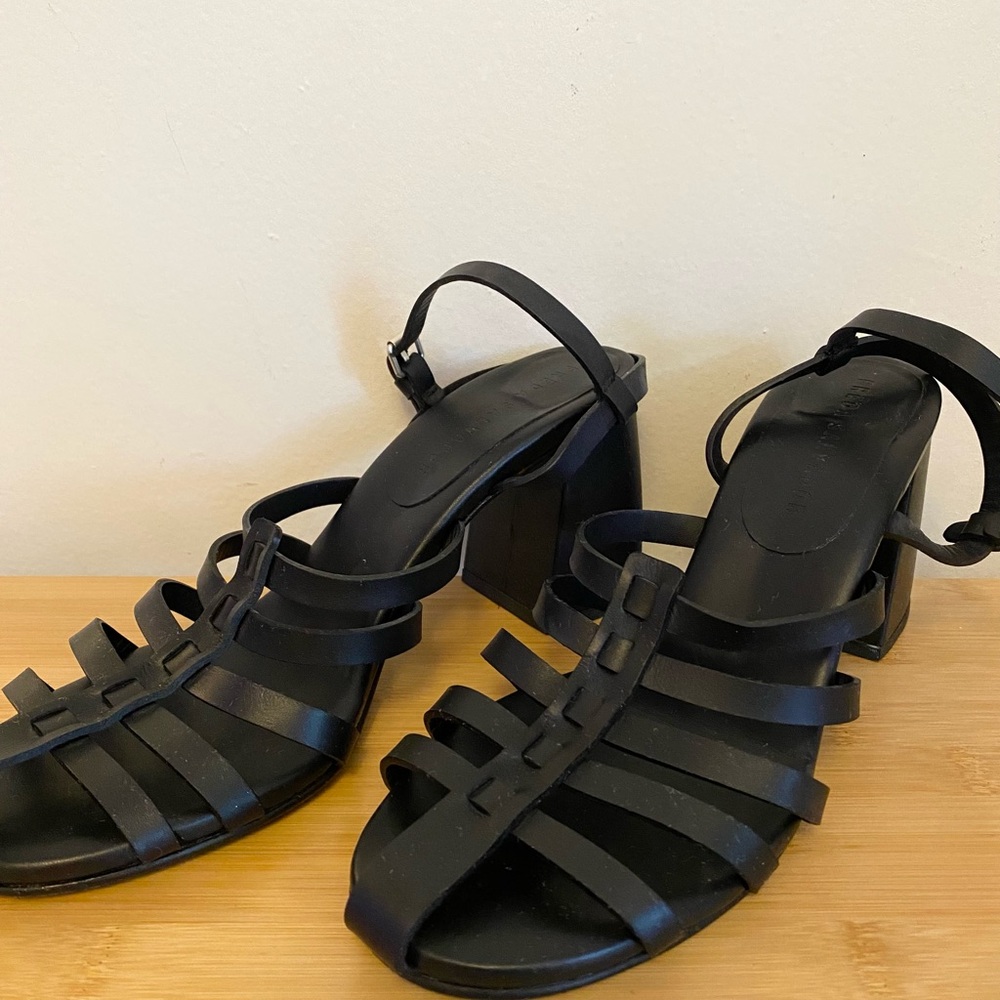 Elegant Black Strappy Women's Heels